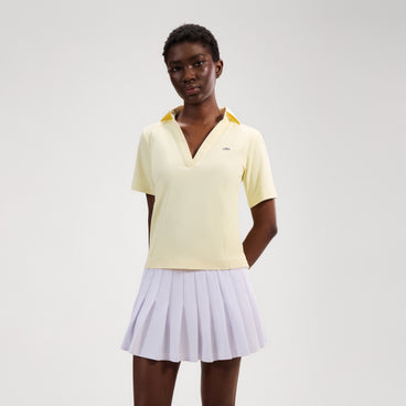 Women's Tulle Polo Shirt Light Yellow