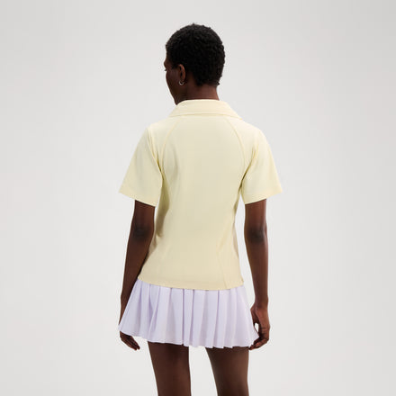 Women's Tulle Polo Shirt Light Yellow
