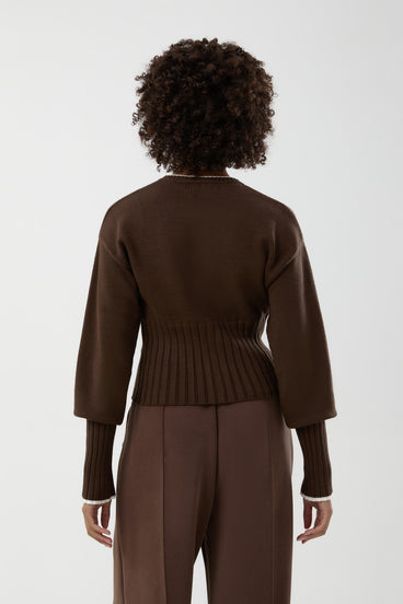 Women's Amazza Cardigan Dark Brown