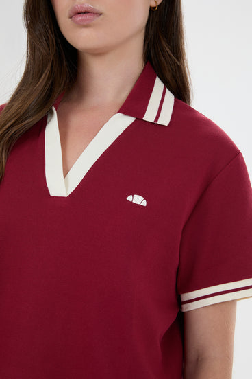 Women's Fernie Polo Shirt Crimson/Ecru