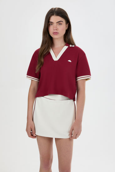 Women's Fernie Polo Shirt Crimson/Ecru