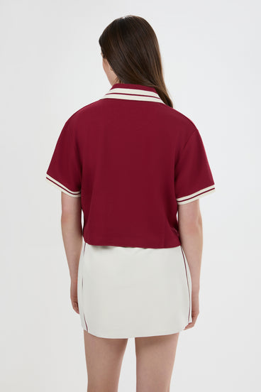 Women's Fernie Polo Shirt Crimson/Ecru