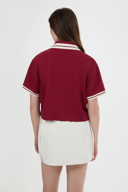 Women's Fernie Polo Shirt Crimson/Ecru