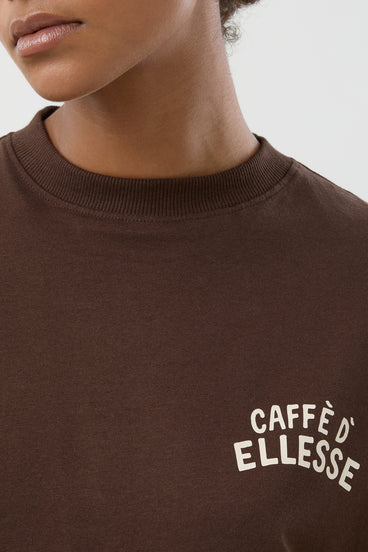 Women's Caffe Boyfriend Tee Dark Brown