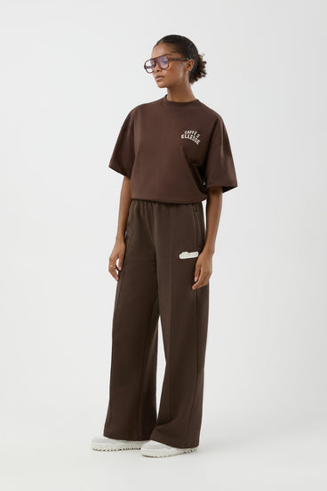 Women's Caffe Boyfriend Tee Dark Brown