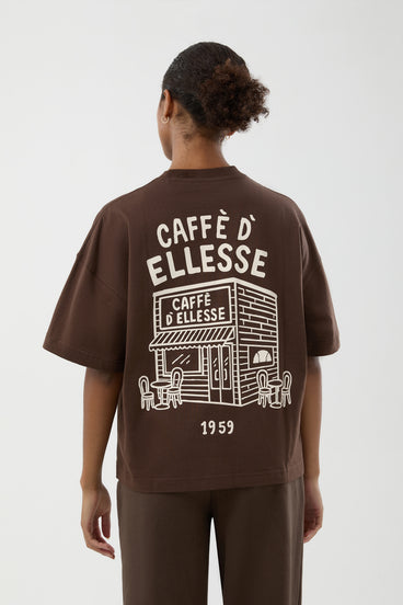 Women's Caffe Boyfriend Tee Dark Brown