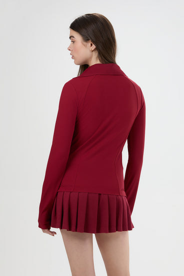 Women's Jeorg Long Sleeve Polo Crimson