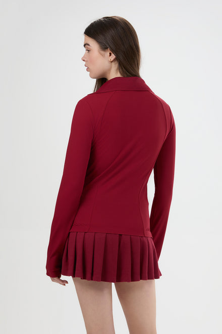 Women's Jeorg Long Sleeve Polo Crimson
