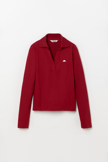 Women's Jeorg Long Sleeve Polo Crimson