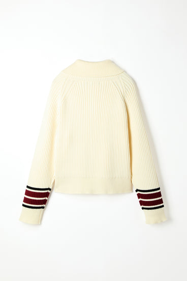 Men's Tollegno Knit Track Top Ecru