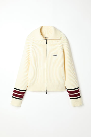 Men's Tollegno Knit Track Top Ecru