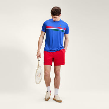 Men's Court Performance Crew T-Shirt Blue/Red