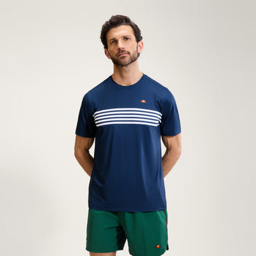 Men's Court Performance Crew T-Shirt Navy/White