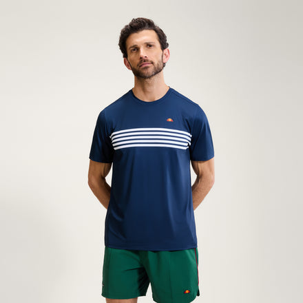 Men's Court Performance Crew T-Shirt Navy/White