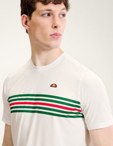 Men's Court Performance Crew T-Shirt Off White/Red