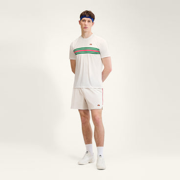 Men's Court Performance Crew T-Shirt Off White/Red