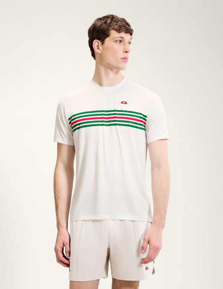 Men's Court Performance Crew T-Shirt Off White/Red
