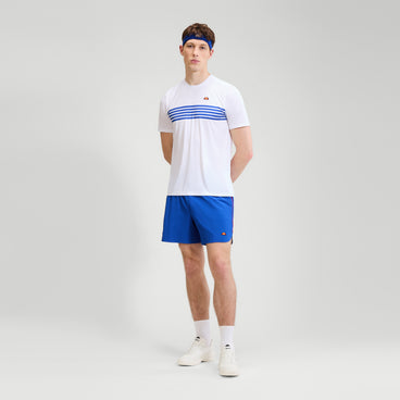 Men's Court Performance Crew T-Shirt White/Blue