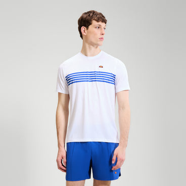 Men's Court Performance Crew T-Shirt White/Blue