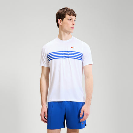 Men's Court Performance Crew T-Shirt White/Blue