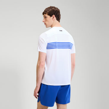 Men's Court Performance Crew T-Shirt White/Blue