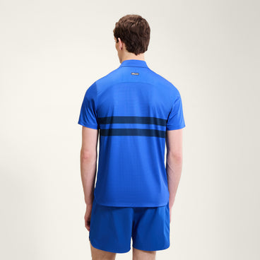 Men's Court Performance Stripe Polo Blue/Navy
