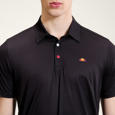 Men's Court Performance Stripe Polo Black/Red