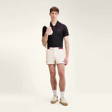 Men's Court Performance Stripe Polo Black/Red