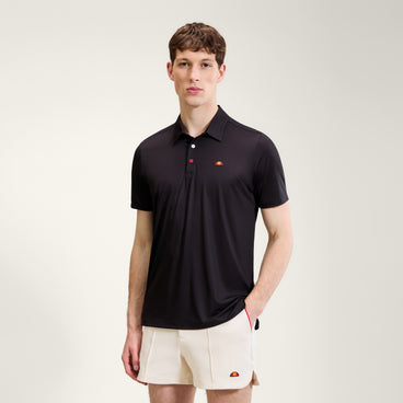 Men's Court Performance Stripe Polo Black/Red