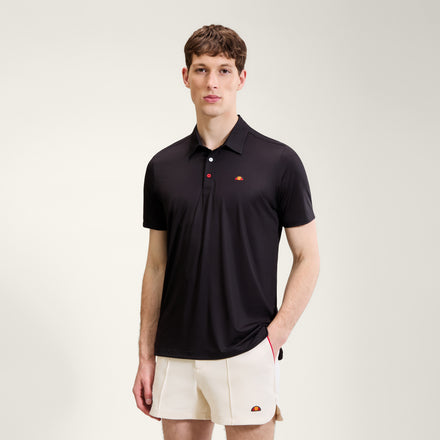 Men's Court Performance Stripe Polo Black/Red