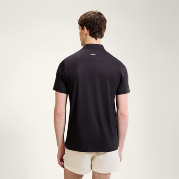 Men's Court Performance Stripe Polo Black/Red