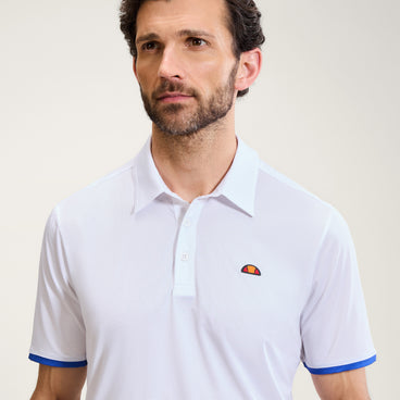 Men's Court Performance Stripe Polo White
