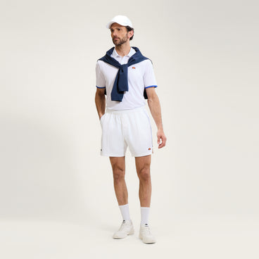 Men's Court Performance Stripe Polo White