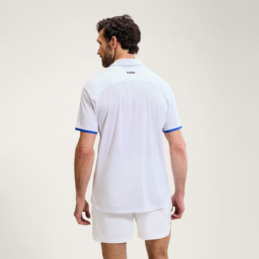 Men's Court Performance Stripe Polo White