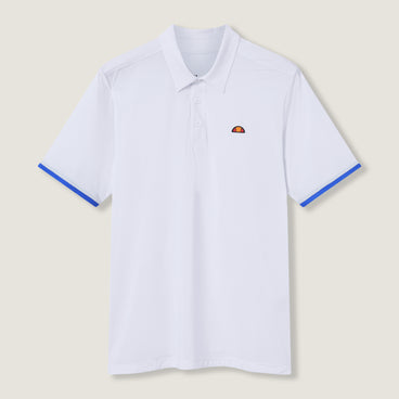 Men's Court Performance Stripe Polo White