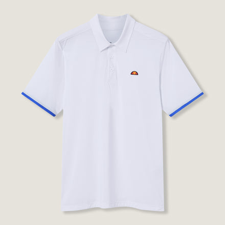 Men's Court Performance Stripe Polo White