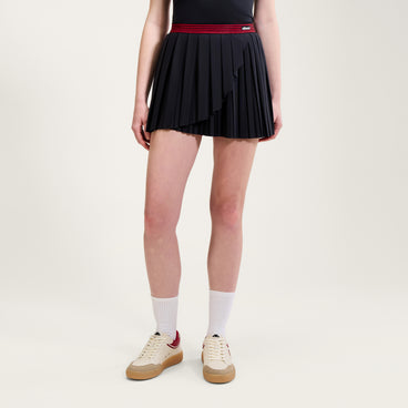 Women's Court Pleat Tennis Skirt Black/Red