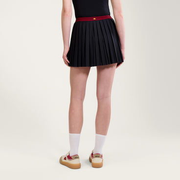 Women's Court Pleat Tennis Skirt Black/Red