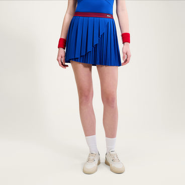 Women's Court Pleat Tennis Skirt Blue/Red