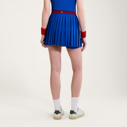 Women's Court Pleat Tennis Skirt Blue/Red