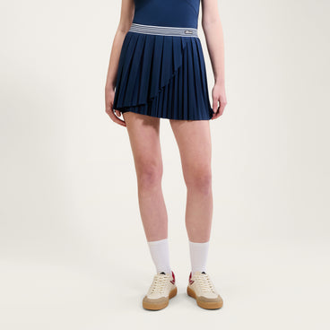 Women's Court Pleat Tennis Skirt Navy/White