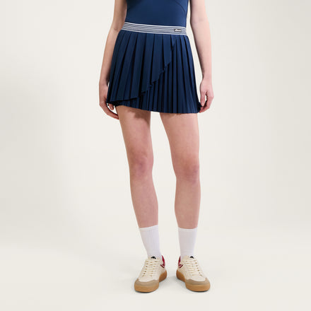 Women's Court Pleat Tennis Skirt Navy/White