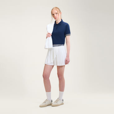 Women's Court Pleat Tennis Skirt White/Navy