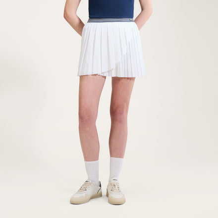 Women's Court Pleat Tennis Skirt White/Navy
