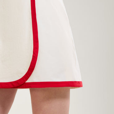 Women's Court Tennis Dress Off White/Red