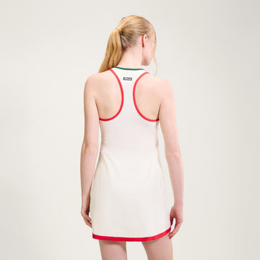 Women's Court Tennis Dress Off White/Red