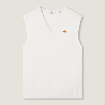 Men's V-Neck Knitted Vest - Crema Off White