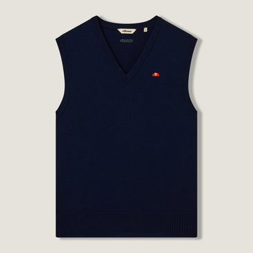 Men's V-Neck Knitted Vest - Marina Navy