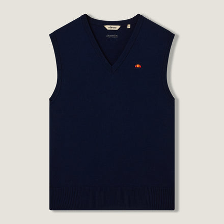 Men's V-Neck Knitted Vest - Marina Navy